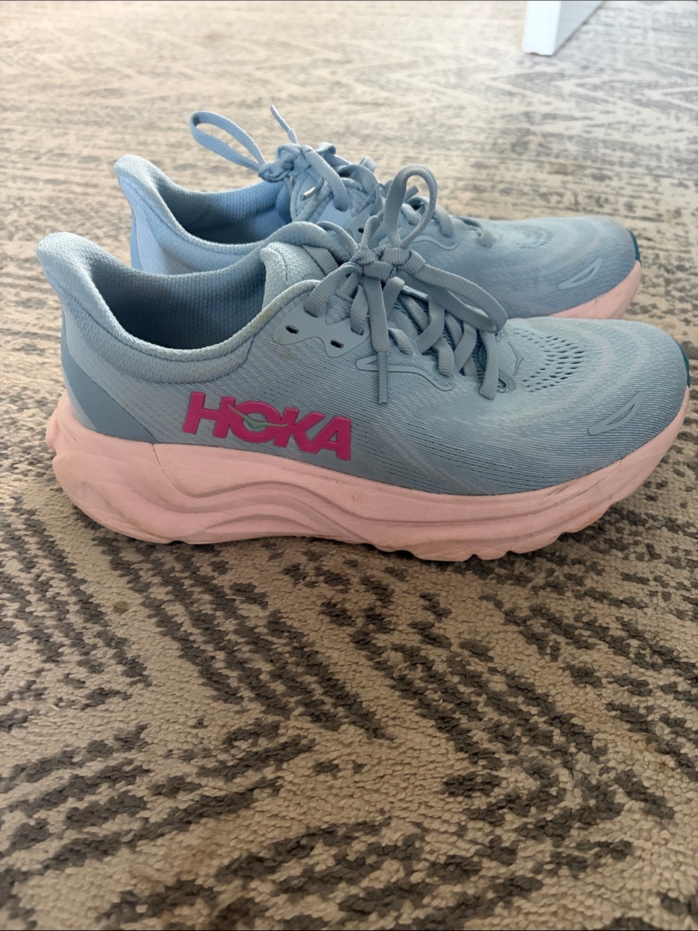 Hoka Women's Sky Blue and Pink Cushion Running Shoes